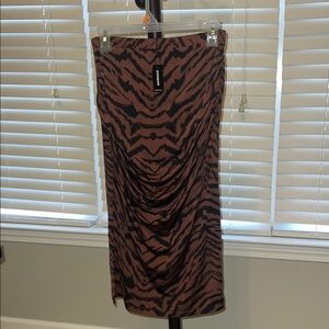 Express Brown and Black Pencil Skirt